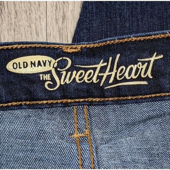 (3/$35) Old Navy Size 4 Short The Sweetheart Fringe Hem Denim Blue Jeans Capris - Picture 4 of 11